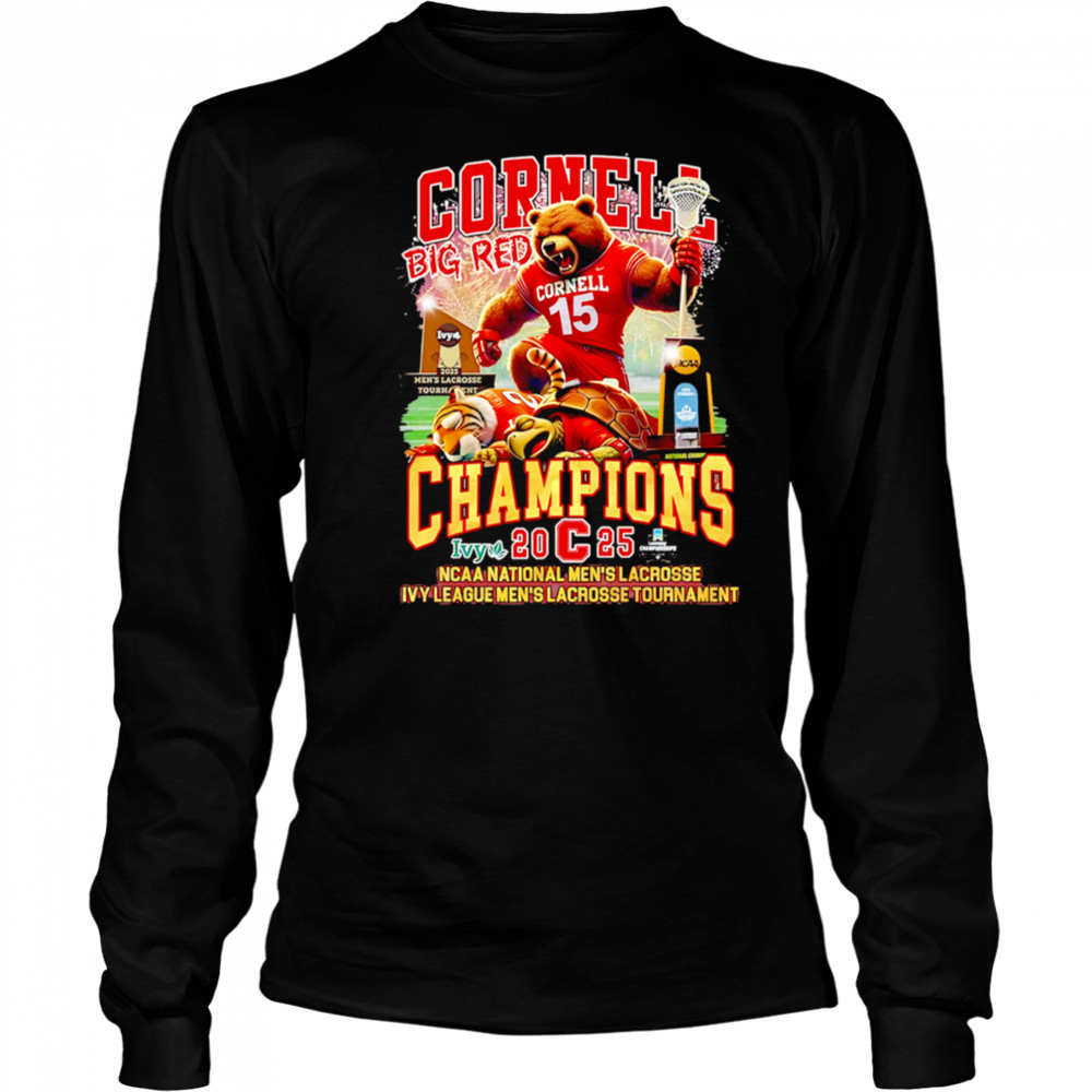 Cornell Big Red Champions 2025 NCAA National Mens Lacrosse Ivy League Men’s Lacrosse Tournament shirt Long Sleeved
