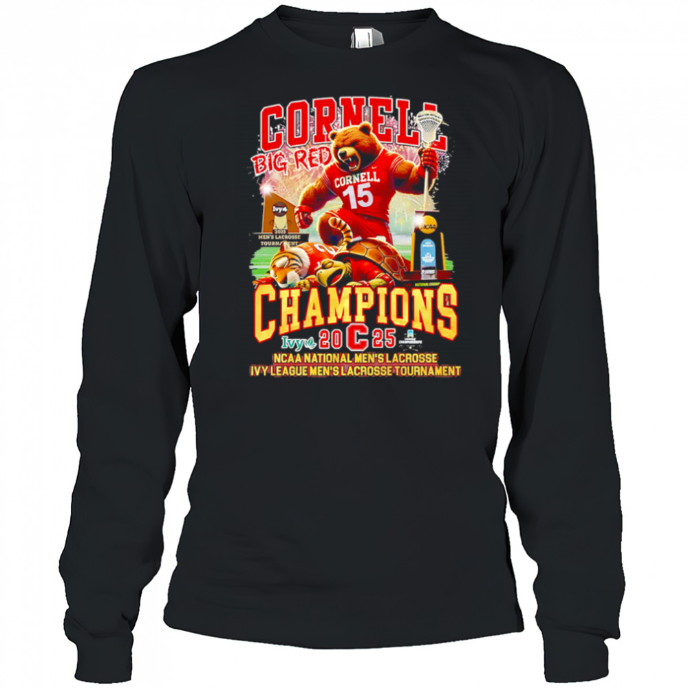 Cornell Big Red Champions 2025 NCAA National Mens Lacrosse Ivy League Men’s Lacrosse Tournament shirt Long Sleeved