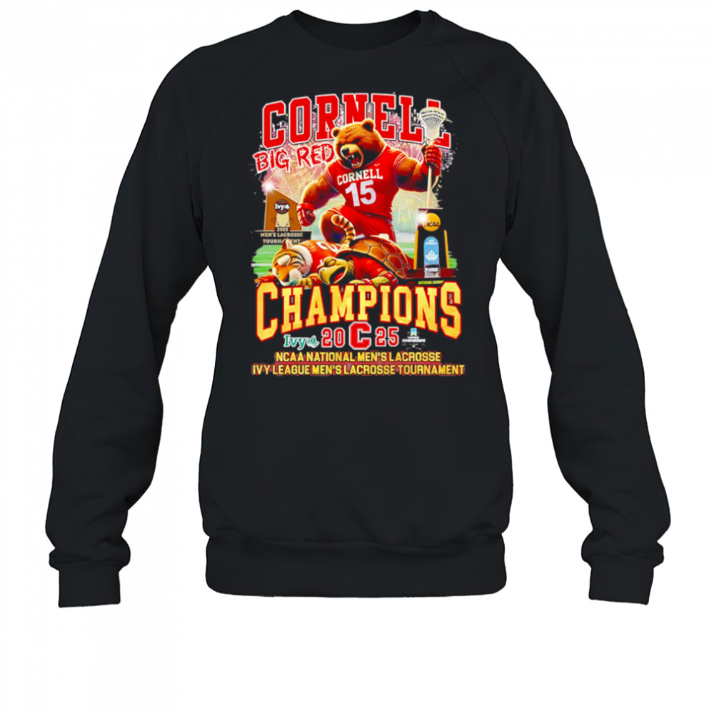 Cornell Big Red Champions 2025 NCAA National Mens Lacrosse Ivy League Men’s Lacrosse Tournament shirt Sweatshirt