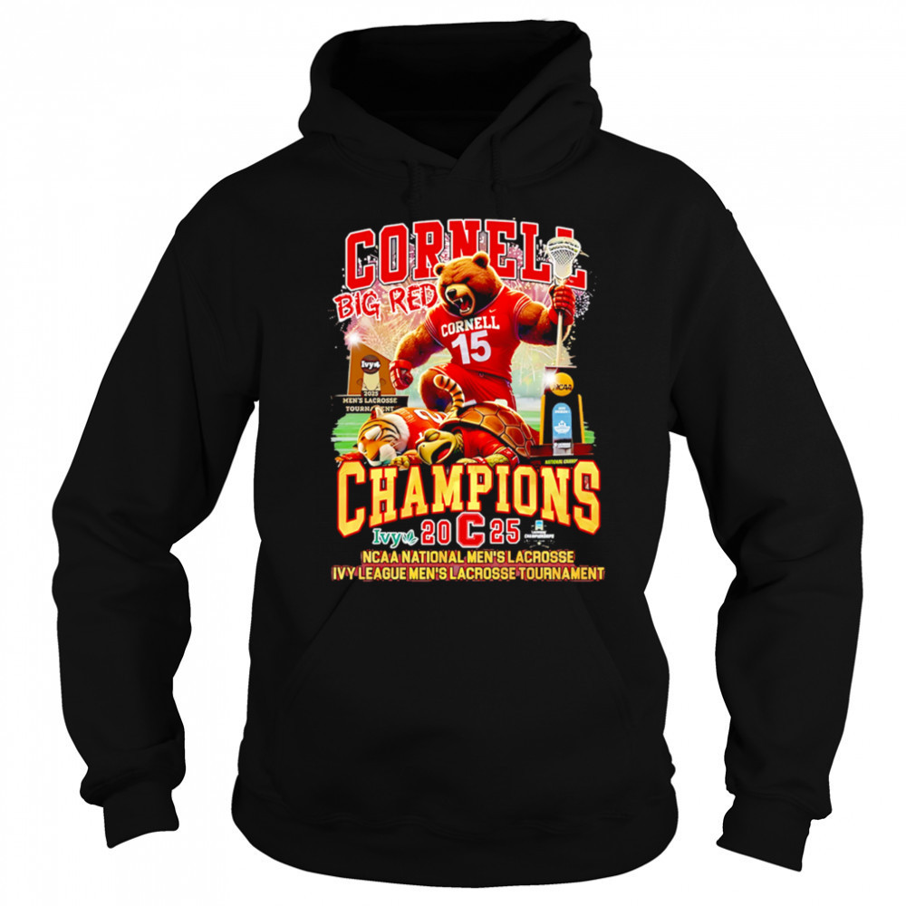 Cornell Big Red Champions 2025 NCAA National Mens Lacrosse Ivy League Men’s Lacrosse Tournament shirt Sweatshirt