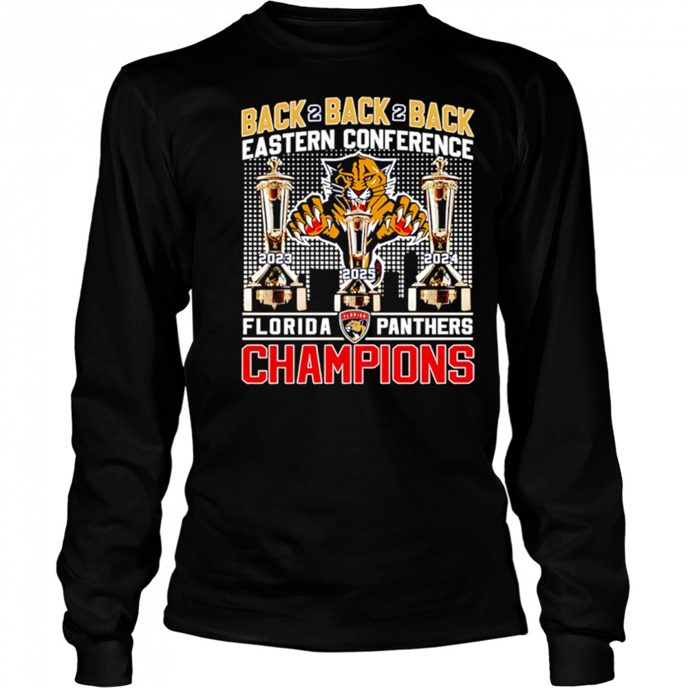 Florida Panthers Back To Back To Back 2025 Eastern Conference Champions shirt Long Sleeved