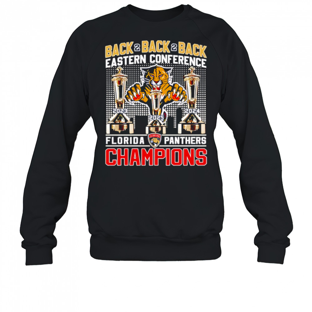 Florida Panthers Back To Back To Back 2025 Eastern Conference Champions shirt Sweatshirt