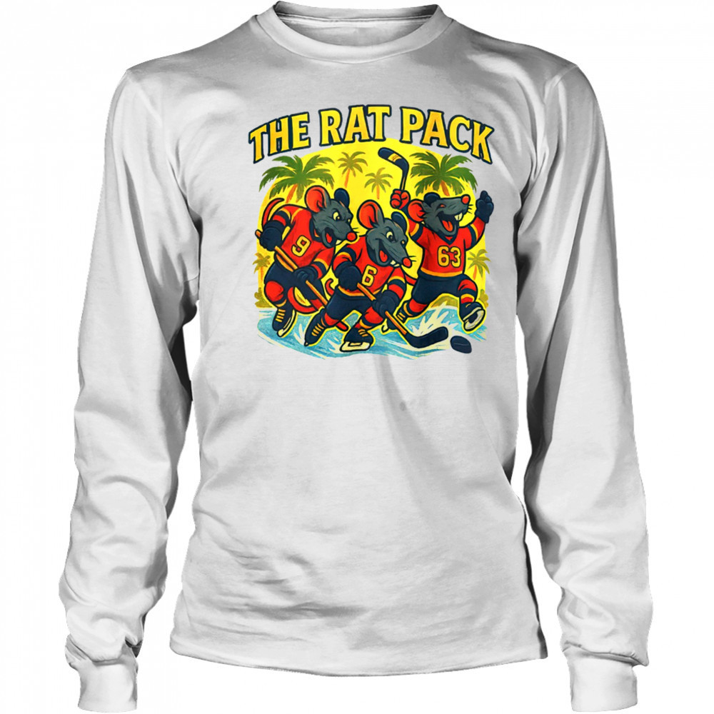 Florida Panthers Cartoon Rats in Jerseys The Rat Pack Hockey shirt Long Sleeved