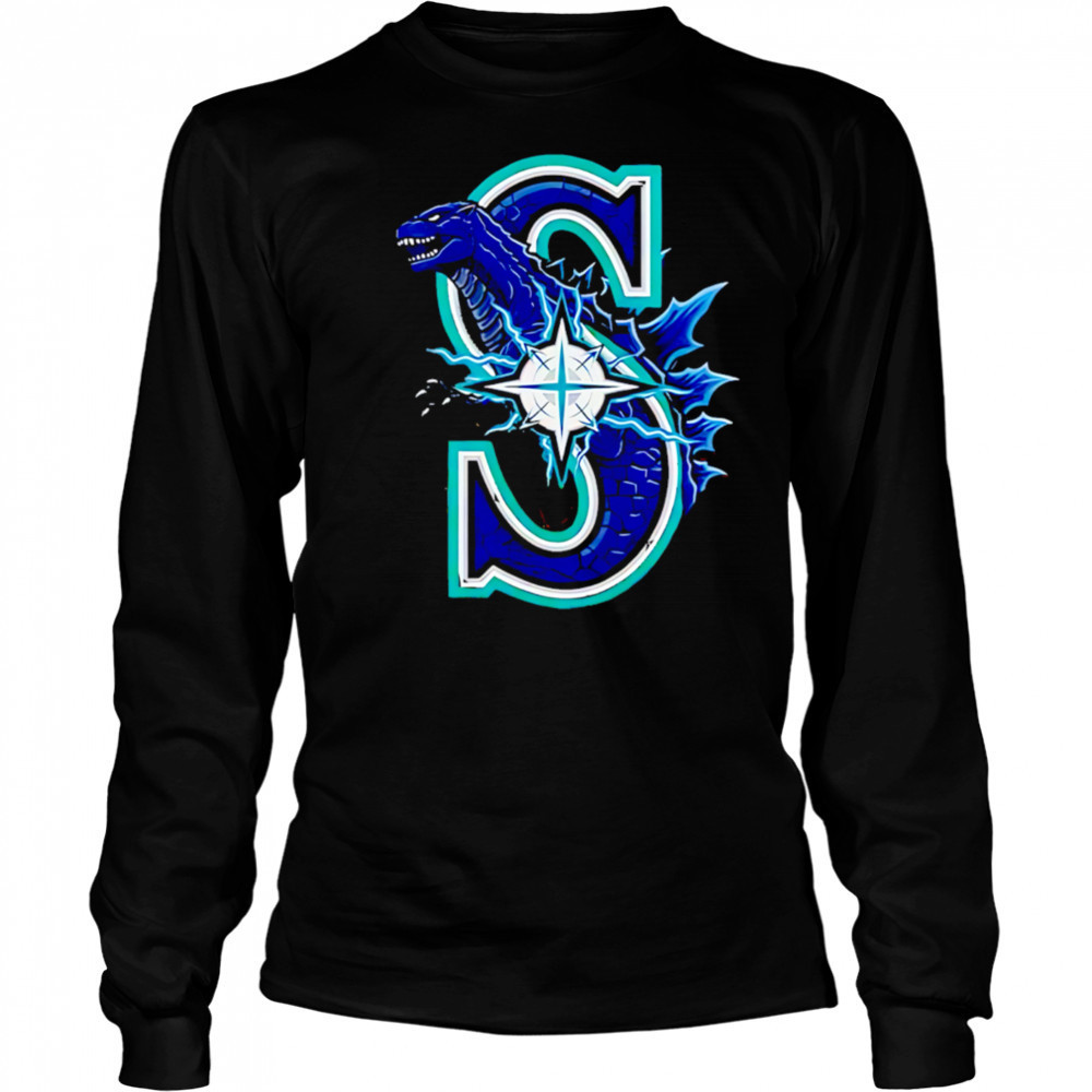 Godzilla Collab Seattle Mariners 2025 Baseball shirt Long Sleeved