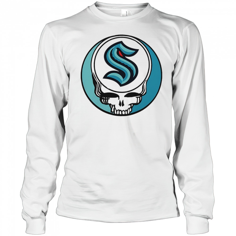 Grateful Dead with Seattle Kraken NHL Hockey logo shirt Long Sleeved