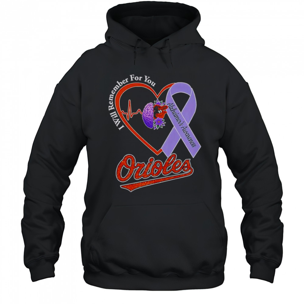 I Will Remember For You Alzheimer’s Awareness Baltimore Orioles T-Shirt Hoodie