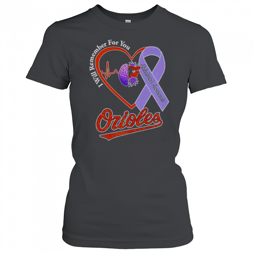 I Will Remember For You Alzheimer’s Awareness Baltimore Orioles T-Shirt Women's T-shirt