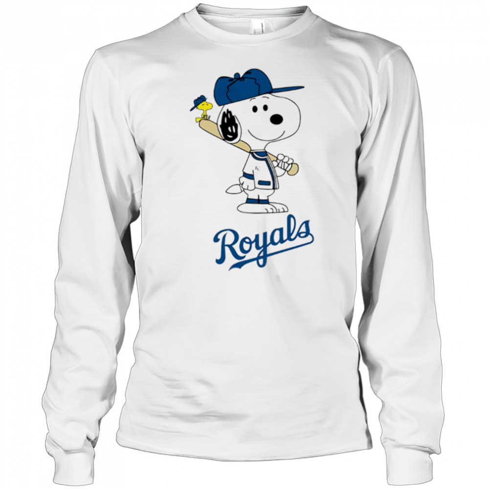 Kansas City Royals Snoopy Baseball funny cartoon shirt Long Sleeved