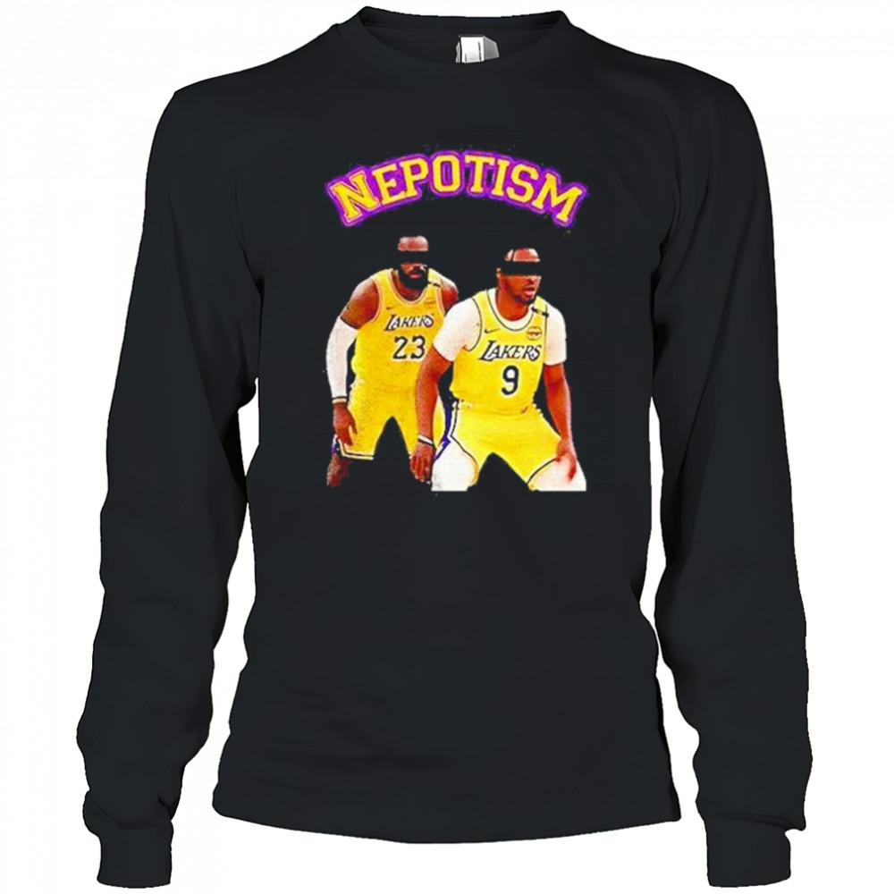Lebron James And Bronny James Los Angeles Lakers Nba Basketball Nepotism Shirt Long Sleeved