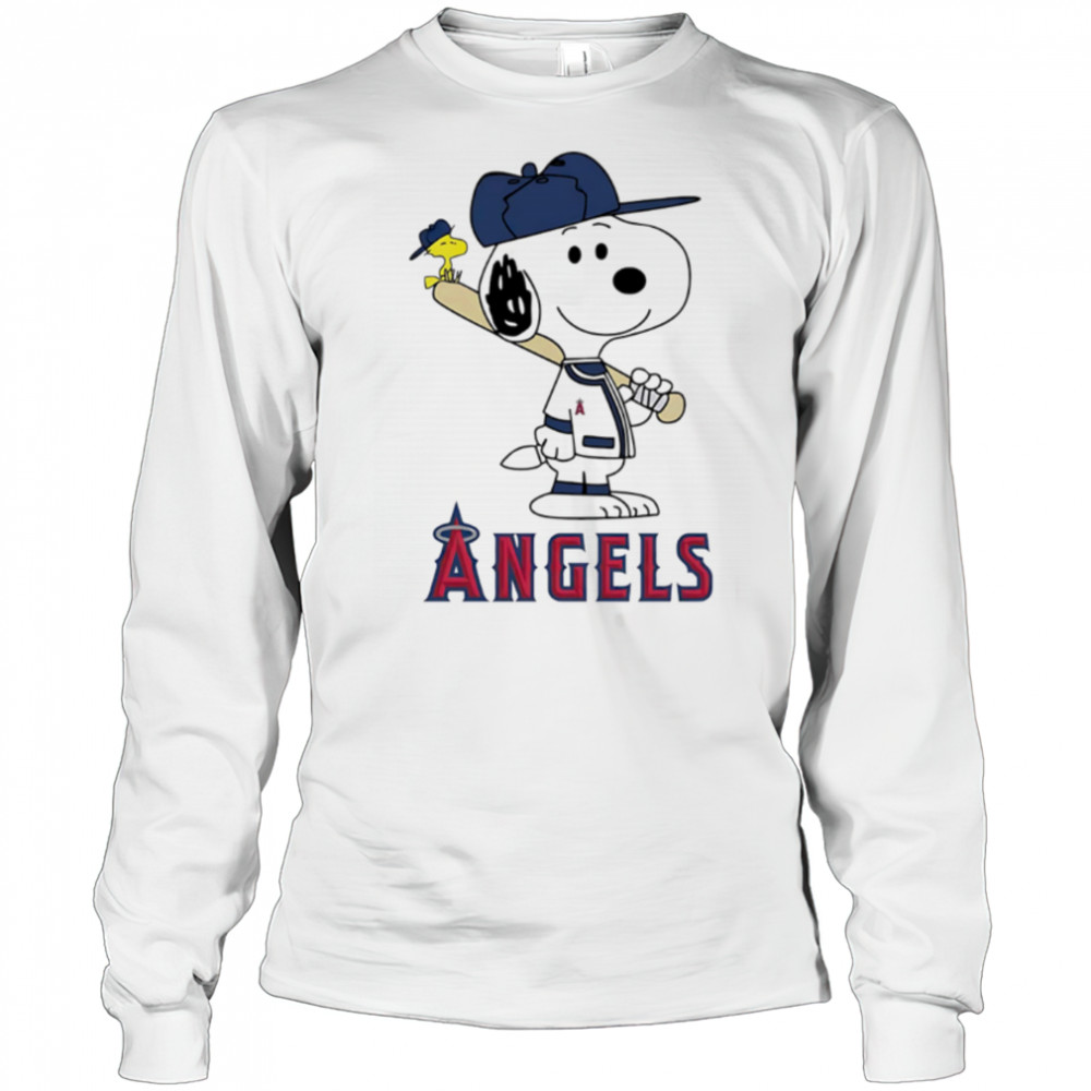 Los Angeles Angels Snoopy Baseball funny cartoon shirt Long Sleeved