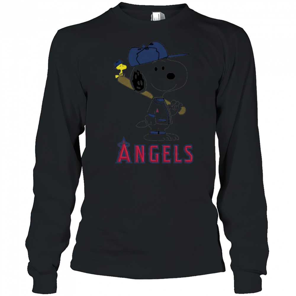 Los Angeles Angels Snoopy Baseball funny cartoon shirt Long Sleeved