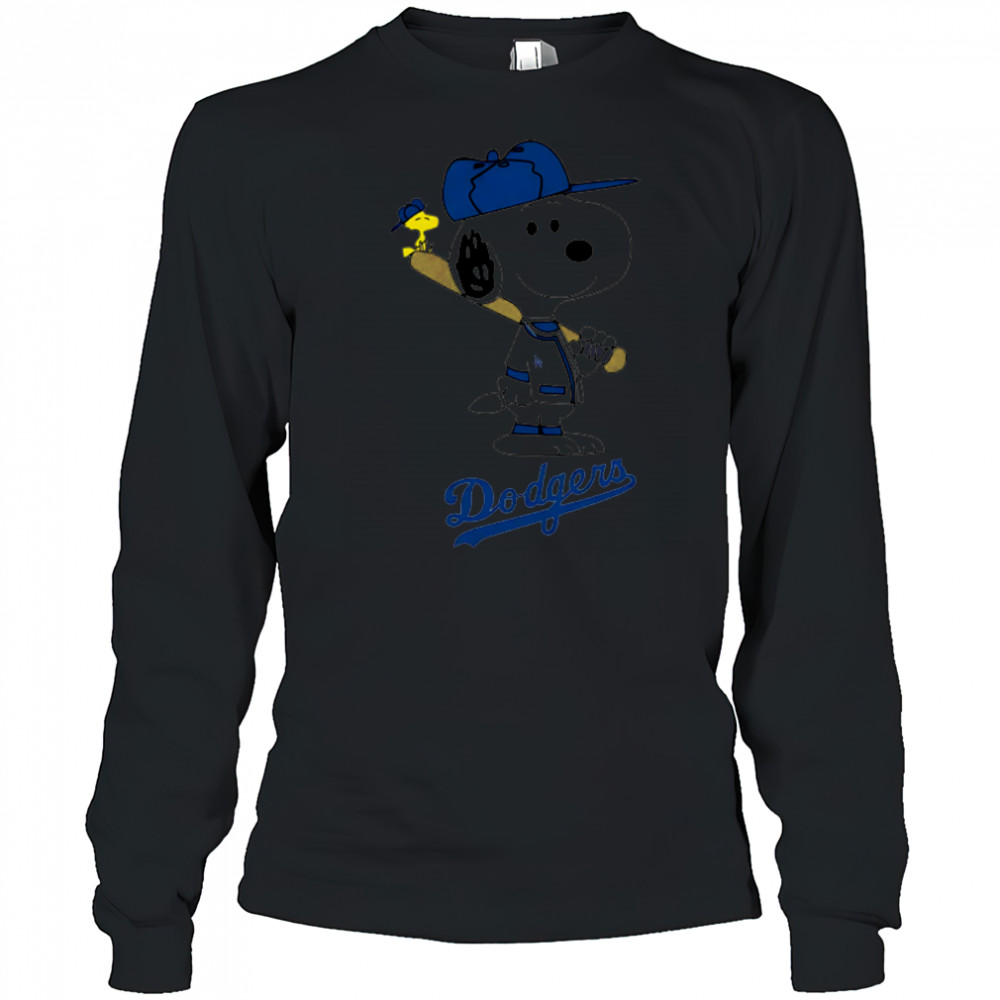 Los Angeles Dodgers Snoopy Baseball funny cartoon shirt Long Sleeved