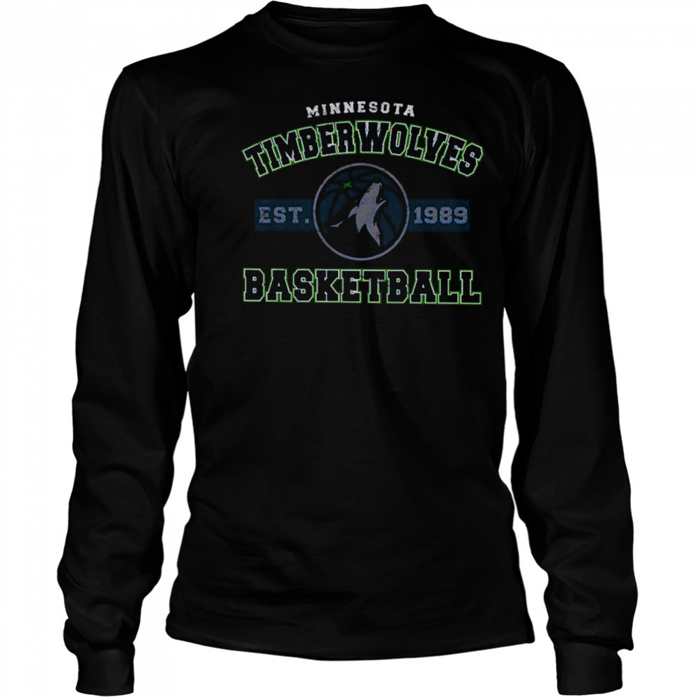 Majestic Threads Navy Minnesota Timberwolves T-Shirt Long Sleeved
