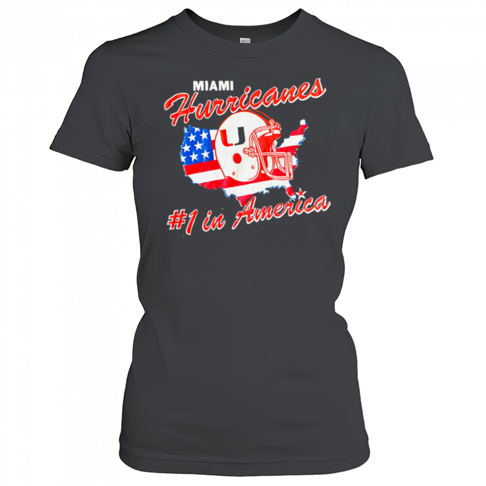 Miami Hurricanes #1 In America Helmet NCAA shirt Women's T-shirt