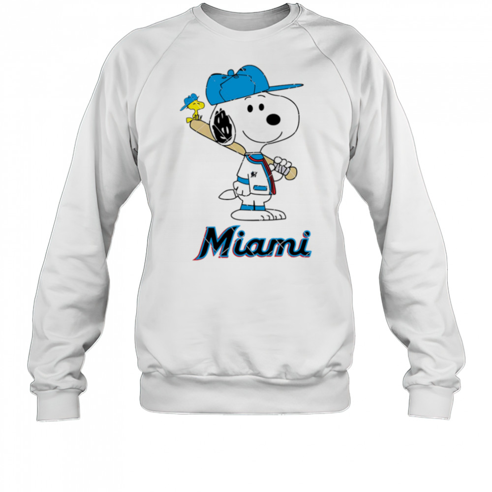 Miami Marlins Snoopy Baseball funny cartoon shirt Sweatshirt