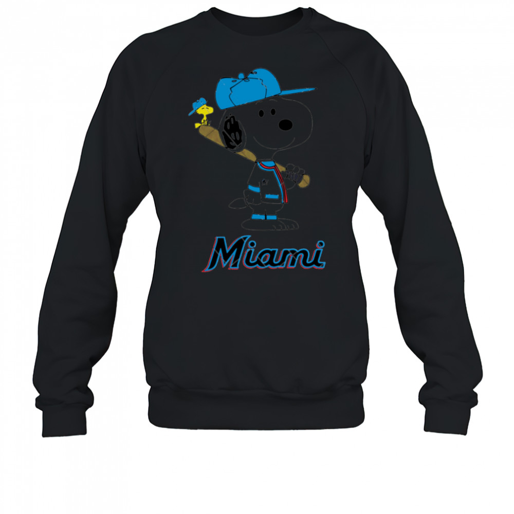 Miami Marlins Snoopy Baseball funny cartoon shirt Sweatshirt