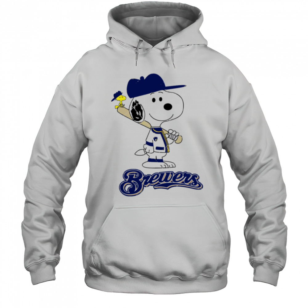 Milwaukee Brewers Snoopy Baseball funny cartoon shirt Hoodie