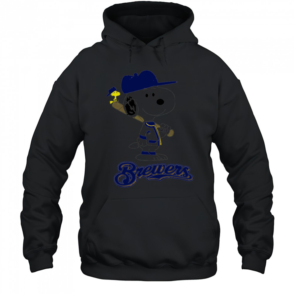 Milwaukee Brewers Snoopy Baseball funny cartoon shirt Hoodie