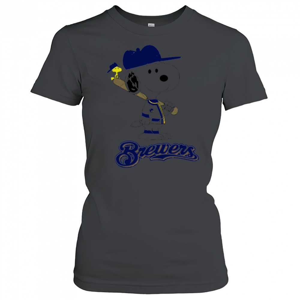 Milwaukee Brewers Snoopy Baseball funny cartoon shirt Women's T-shirt