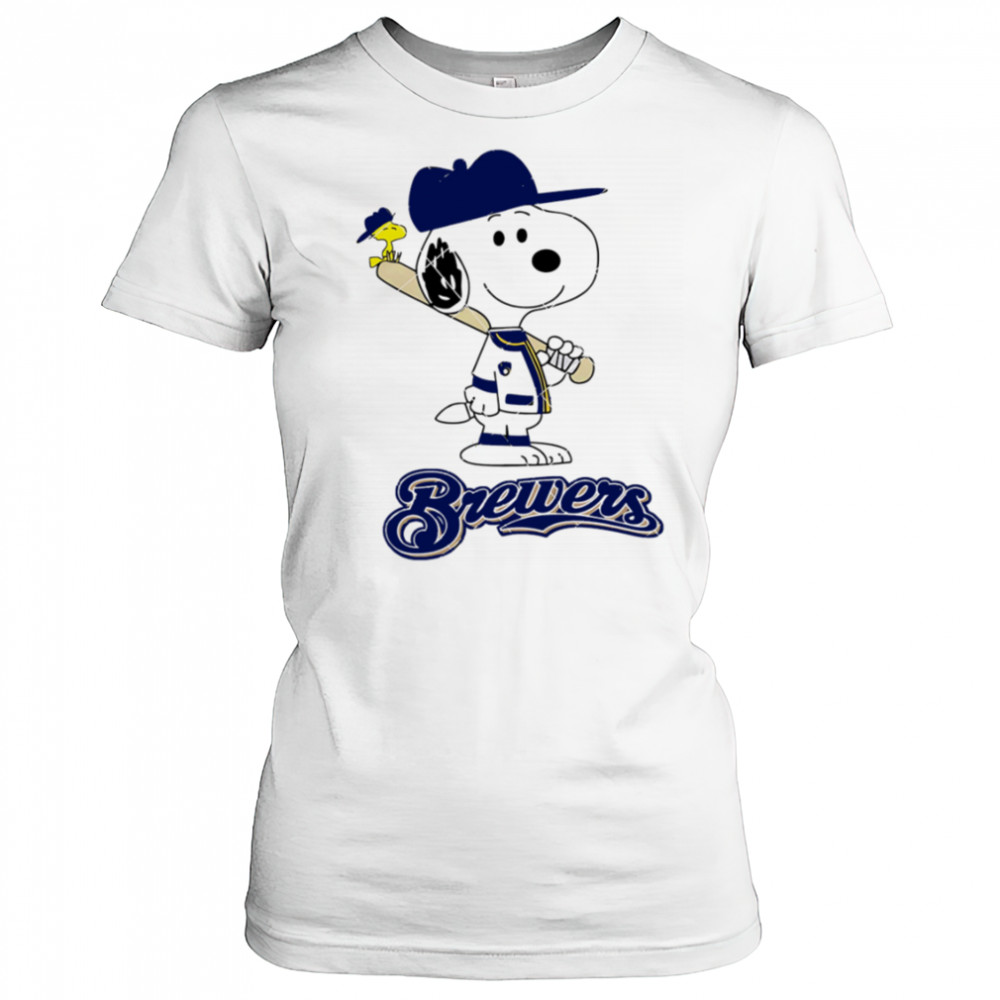 Milwaukee Brewers Snoopy Baseball funny cartoon shirt Women's T-shirt