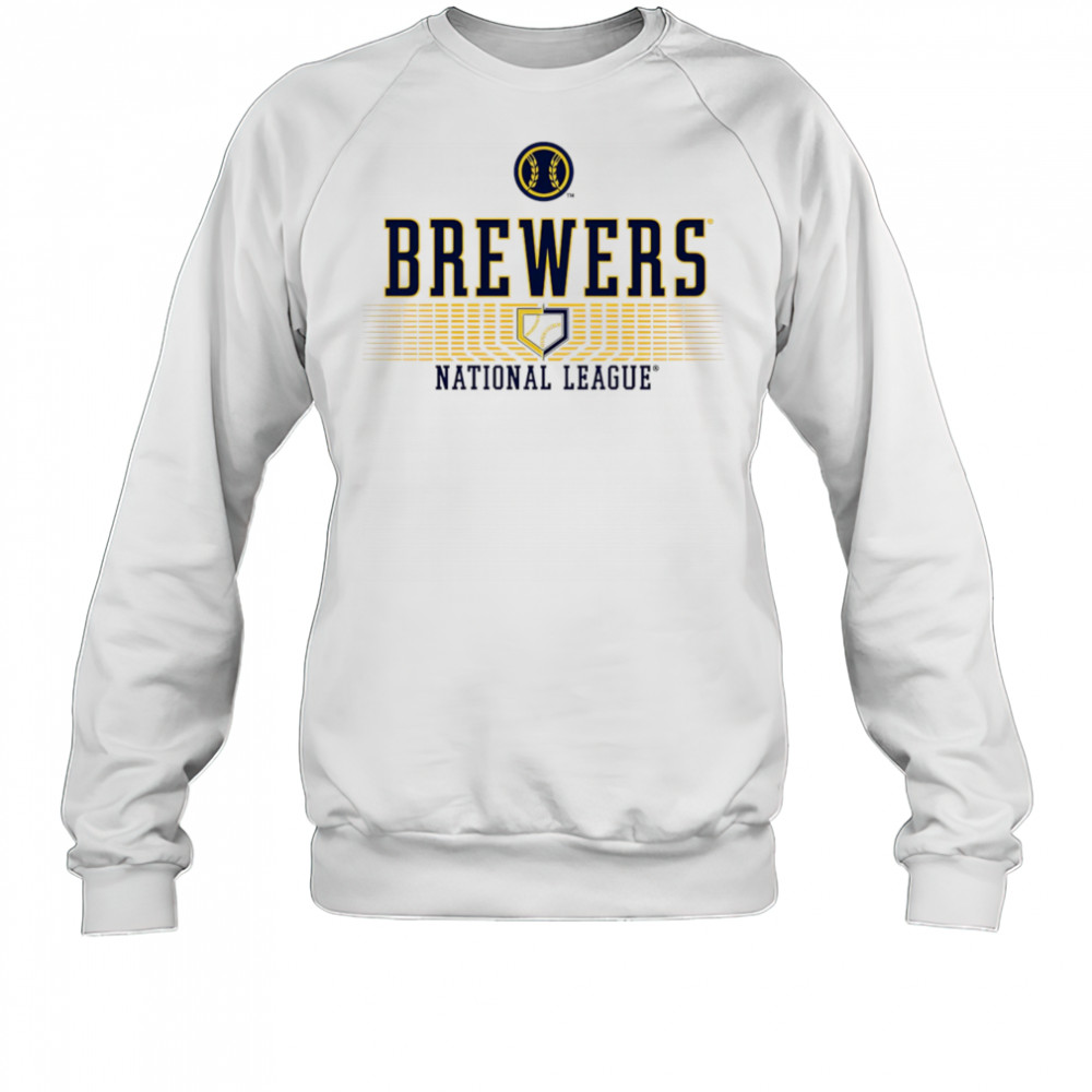 Milwaukee Brewers White Ribbed National League shirt Sweatshirt