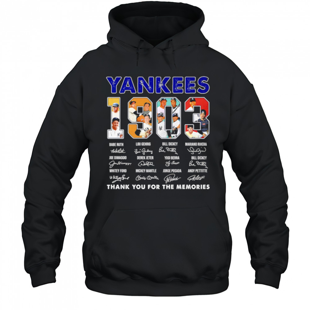 New York Yankees 1903 Signature Thank You For The Memories shirt Hoodie