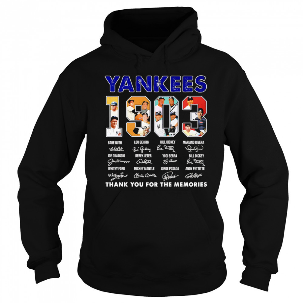 New York Yankees 1903 Signature Thank You For The Memories shirt Sweatshirt