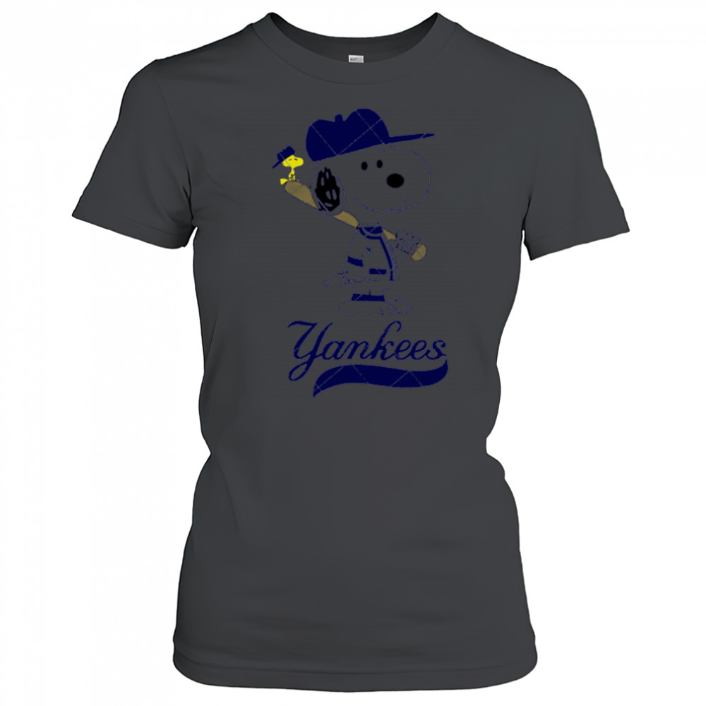New York Yankees Snoopy Baseball funny cartoon shirt Women's T-shirt
