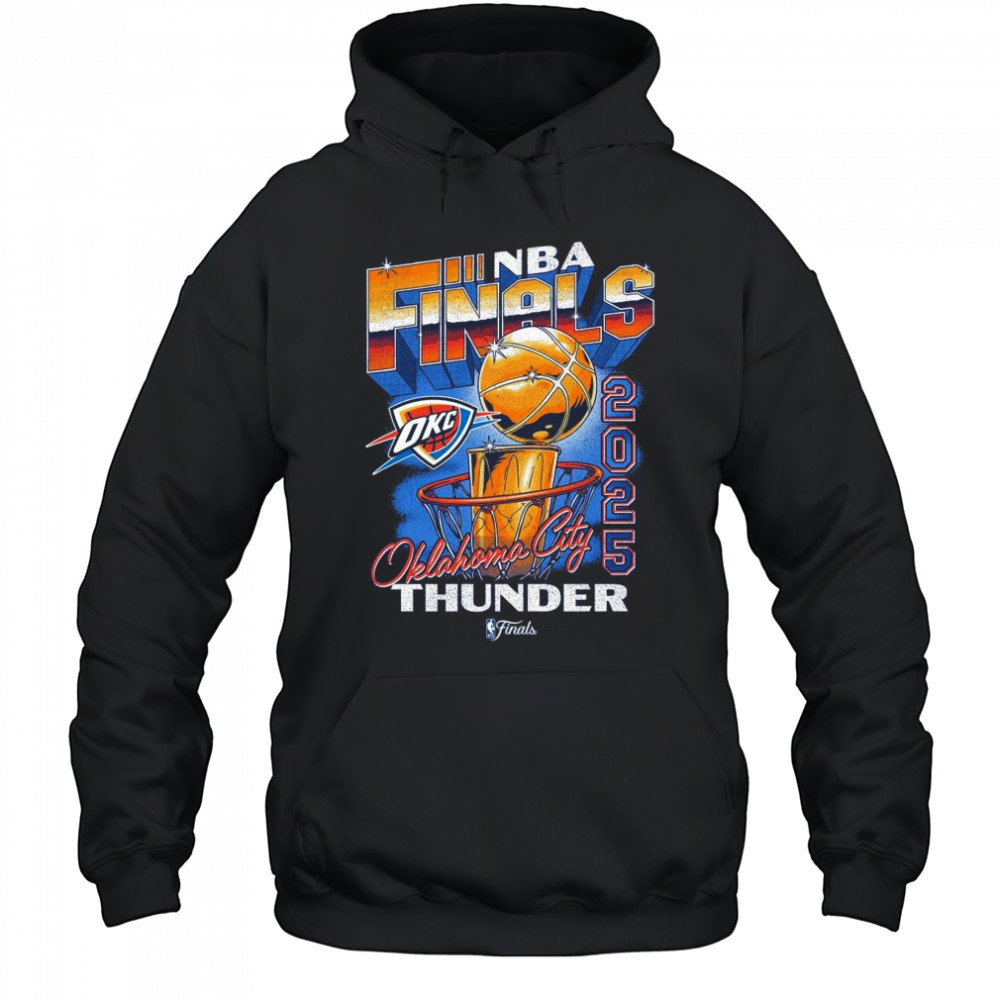 OKC Thunder 2025 NBA Finals Vintage Hoop & Trophy Shirt Hoodie
