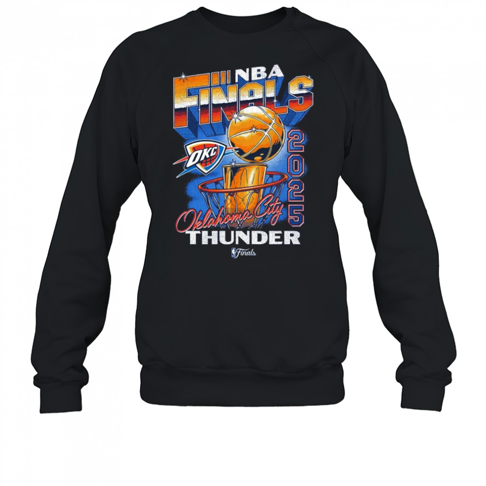 OKC Thunder 2025 NBA Finals Vintage Hoop & Trophy Shirt Sweatshirt
