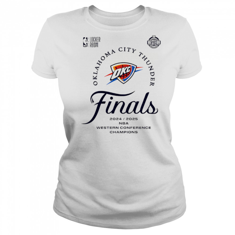 Okc Thunder 2025 Western Conference Finals Champions Locker Room shirt Women's T-shirt