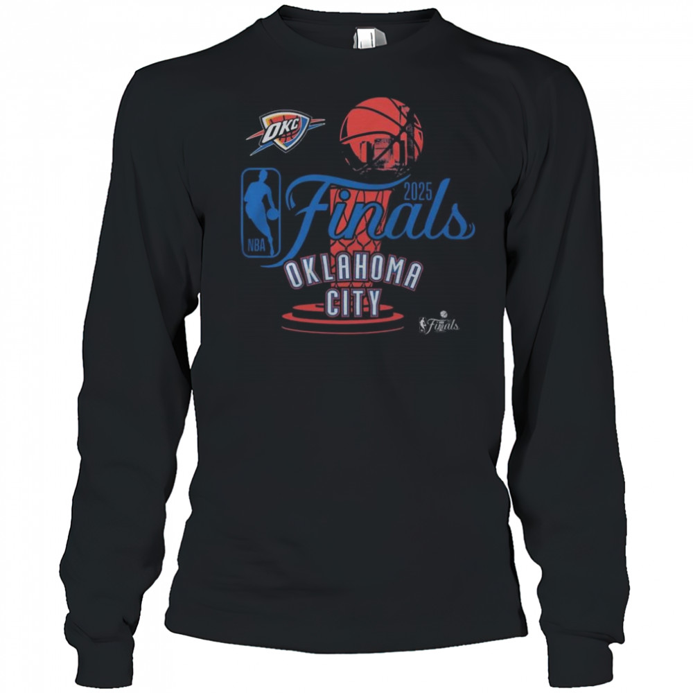 Oklahoma City Thunder 2025 NBA Finals Logoman Cruise Vintage Washed Shirt Long Sleeved