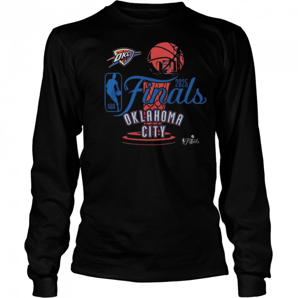 Oklahoma City Thunder 2025 NBA Finals Logoman Cruise Vintage Washed Shirt Long Sleeved