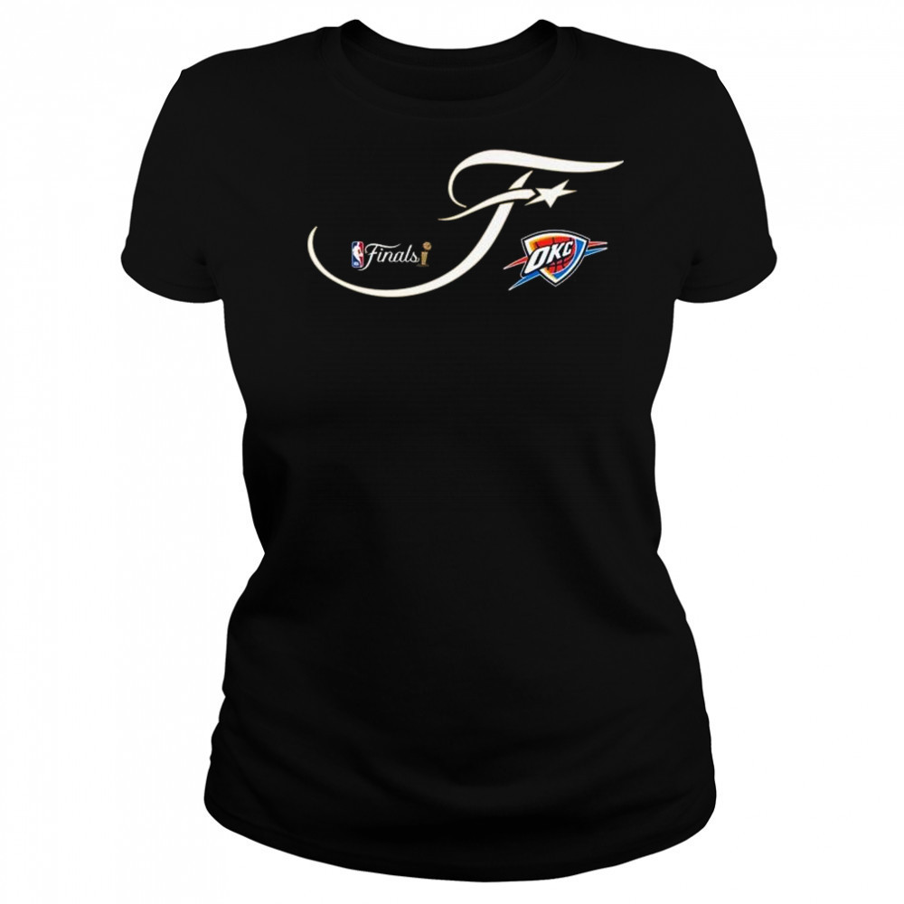 Oklahoma City Thunder 2025 NBA Finals Sportiqe Script Shirt Women's T-shirt