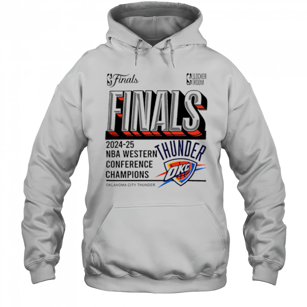 Oklahoma City Thunder Fanatics Steel 2025 Western Conference Champions Locker Room shirt Hoodie