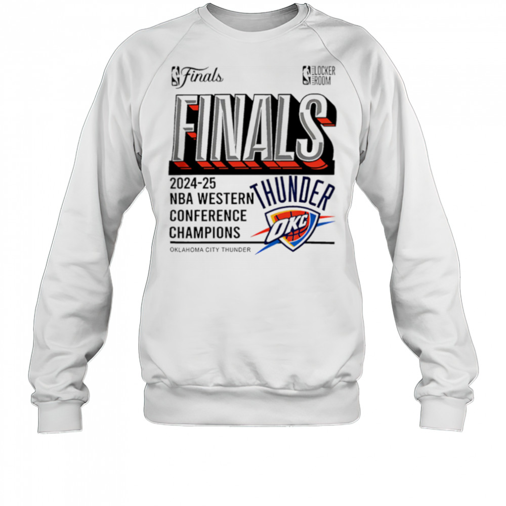 Oklahoma City Thunder Fanatics Steel 2025 Western Conference Champions Locker Room shirt Sweatshirt
