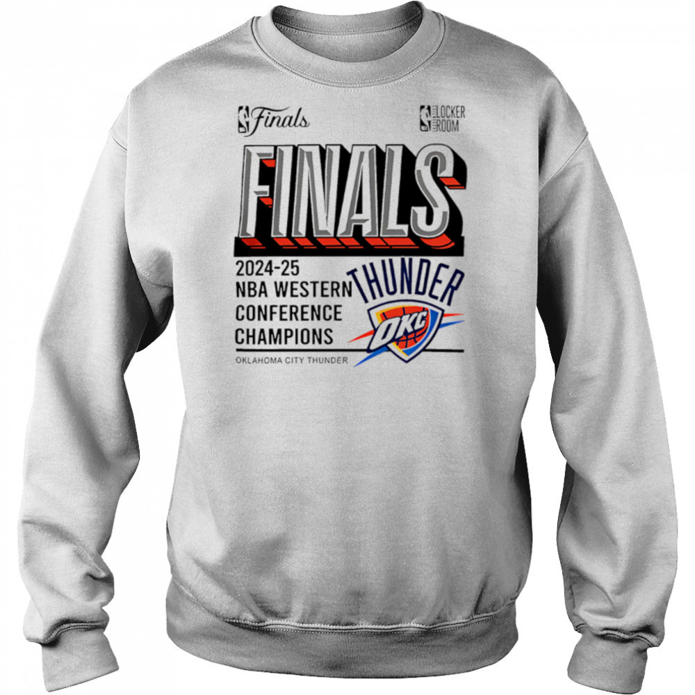 Oklahoma City Thunder Fanatics Steel 2025 Western Conference Champions Locker Room shirt Hoodie