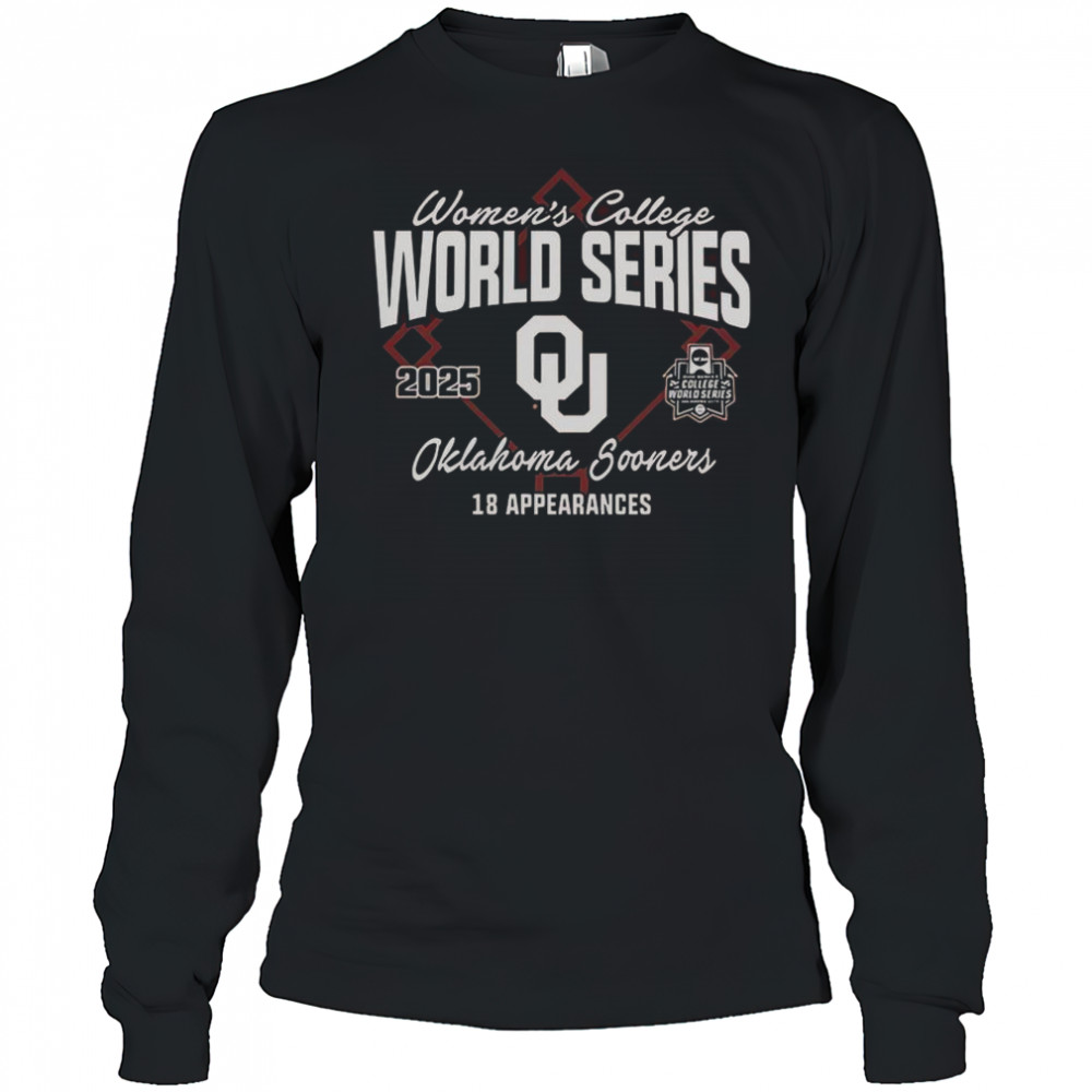 Oklahoma Sooners 18 Appearances Womens College World Series Bound 2025 T-Shirt Long Sleeved