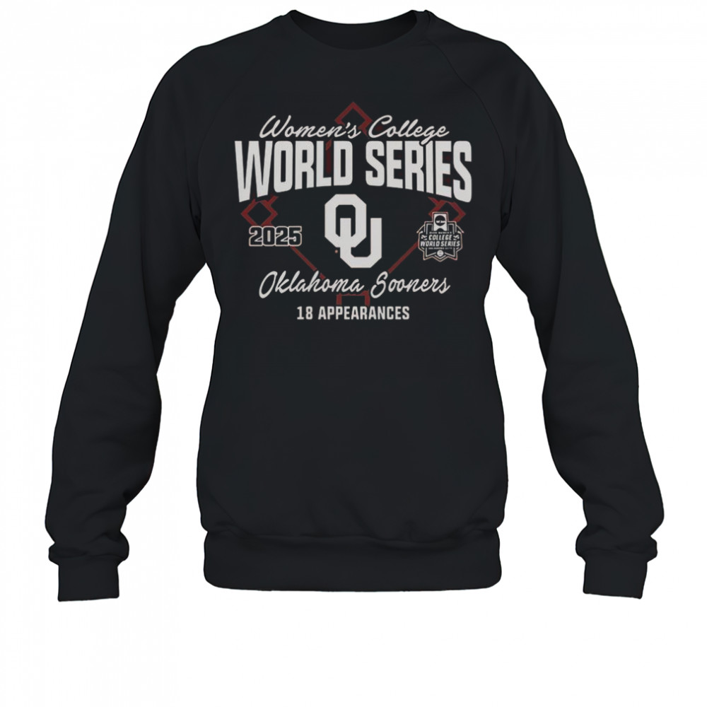 Oklahoma Sooners 18 Appearances Womens College World Series Bound 2025 T-Shirt Sweatshirt