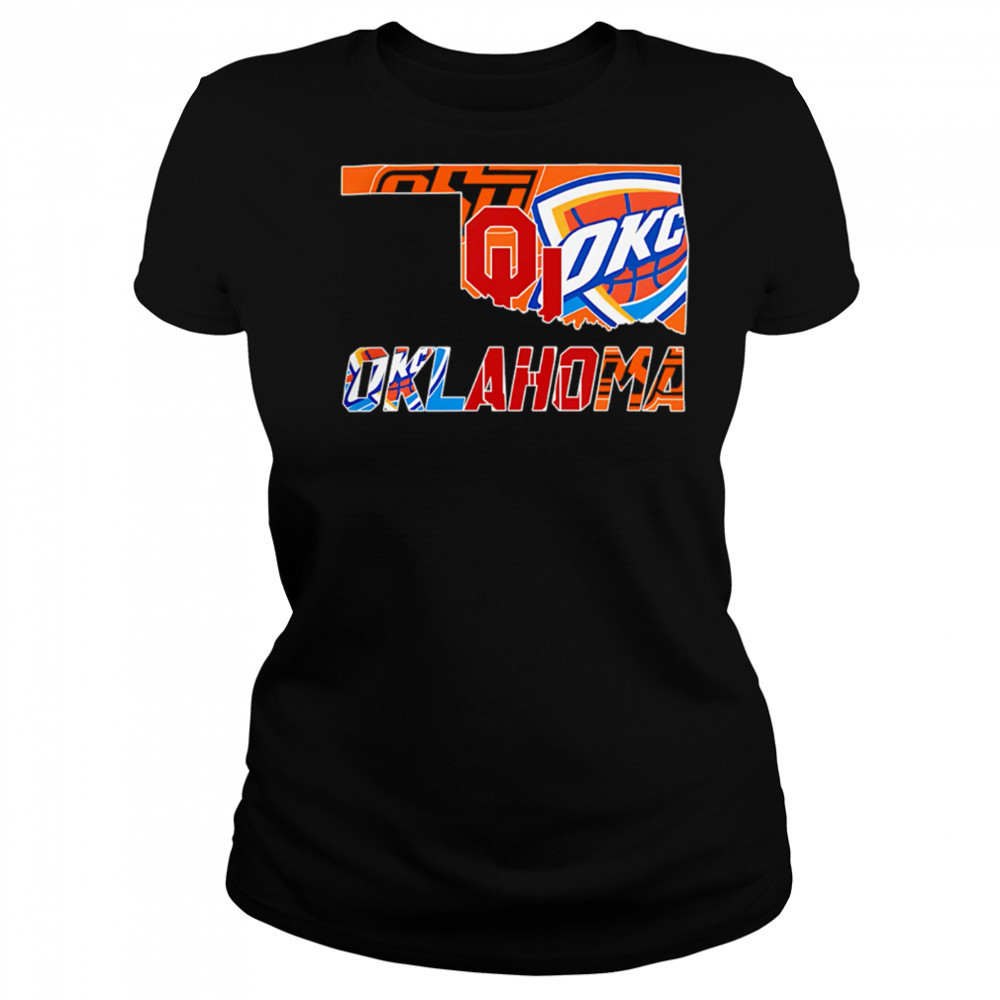 Oklahoma Sooners Oklahoma State Cowboys And Oklahoma City Thunder shirt Women's T-shirt