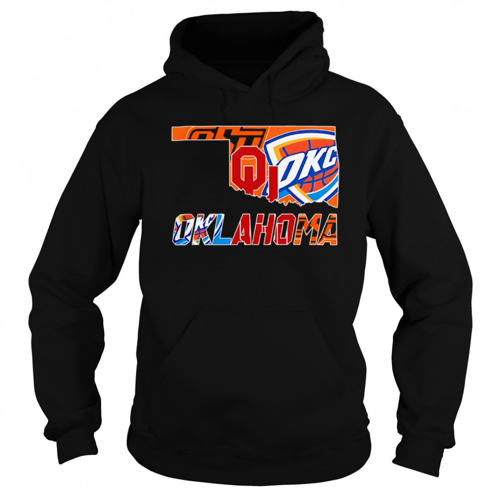 Oklahoma Sooners Oklahoma State Cowboys And Oklahoma City Thunder shirt Sweatshirt