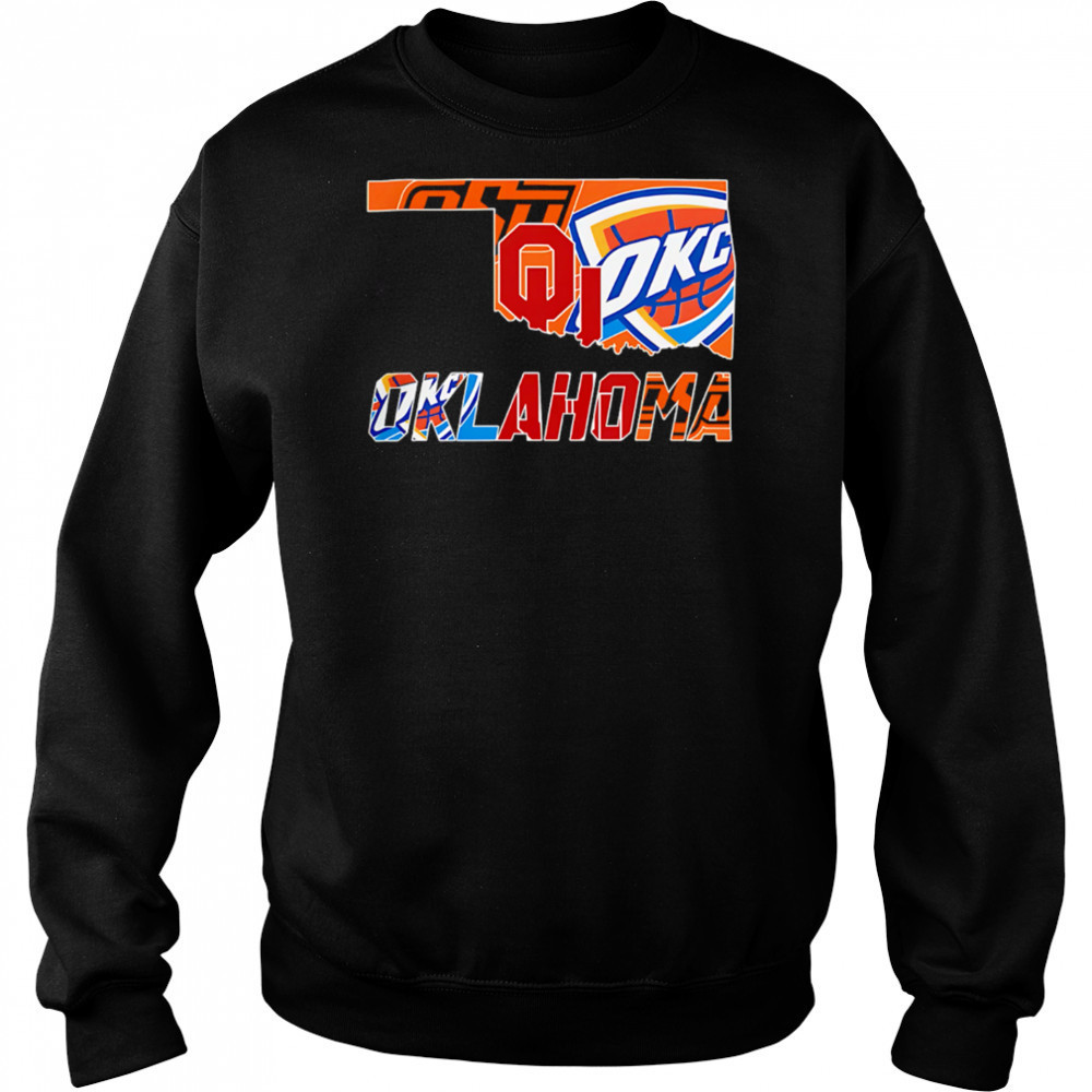 Oklahoma Sooners Oklahoma State Cowboys And Oklahoma City Thunder shirt Hoodie