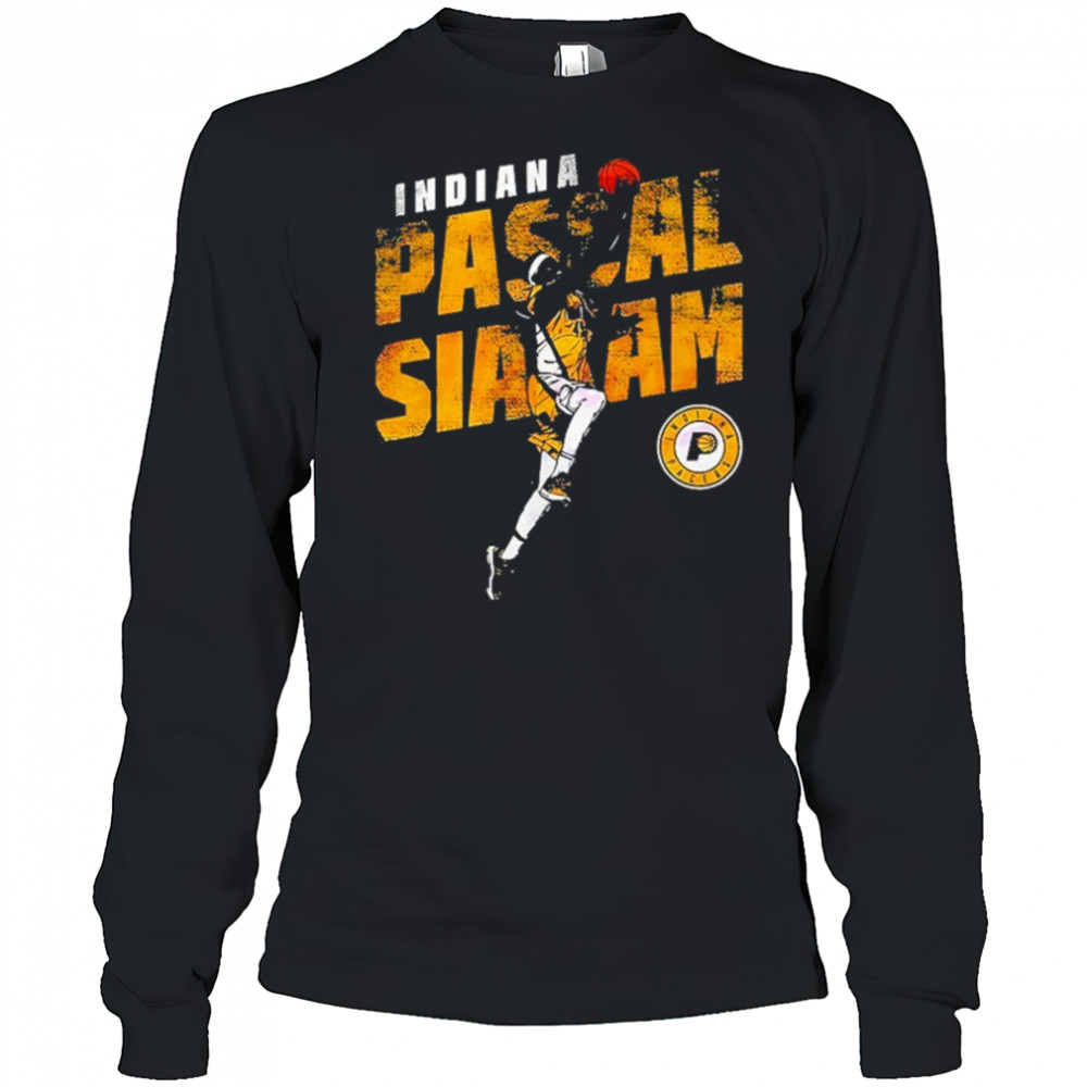 Pascal Siakam Indiana Pacers Basketball Slant Nba Player Vintage Shirt Long Sleeved