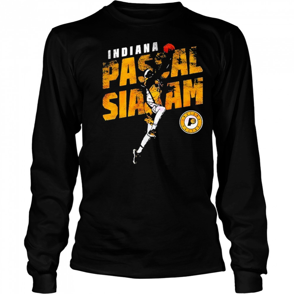 Pascal Siakam Indiana Pacers Basketball Slant Nba Player Vintage Shirt Long Sleeved