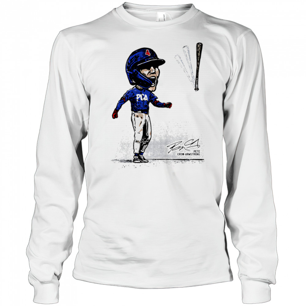 Pete Crow-Armstrong Batflip big head shirt Long Sleeved
