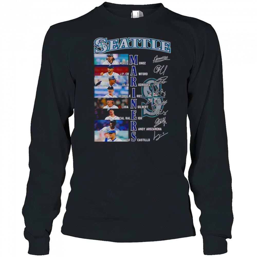 Seattle Mariners Andres Munoz JP Crawford Julio Rodriguez Signature T-Shirt Long Sleeved