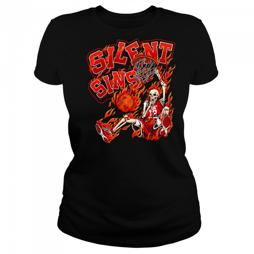 Silent Sins skeleton basketball Miami Heat shirt Women's T-shirt