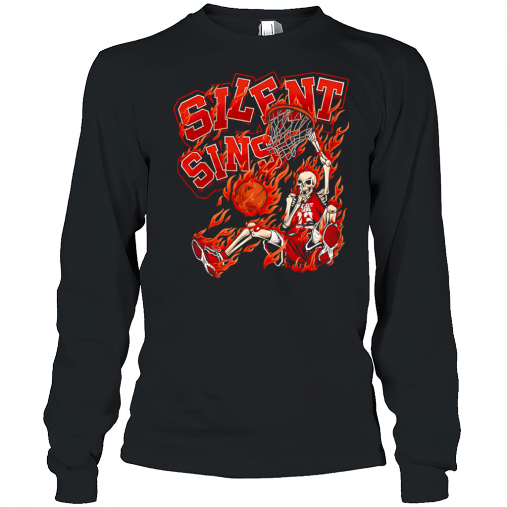 Silent Sins skeleton basketball Miami Heat shirt Long Sleeved