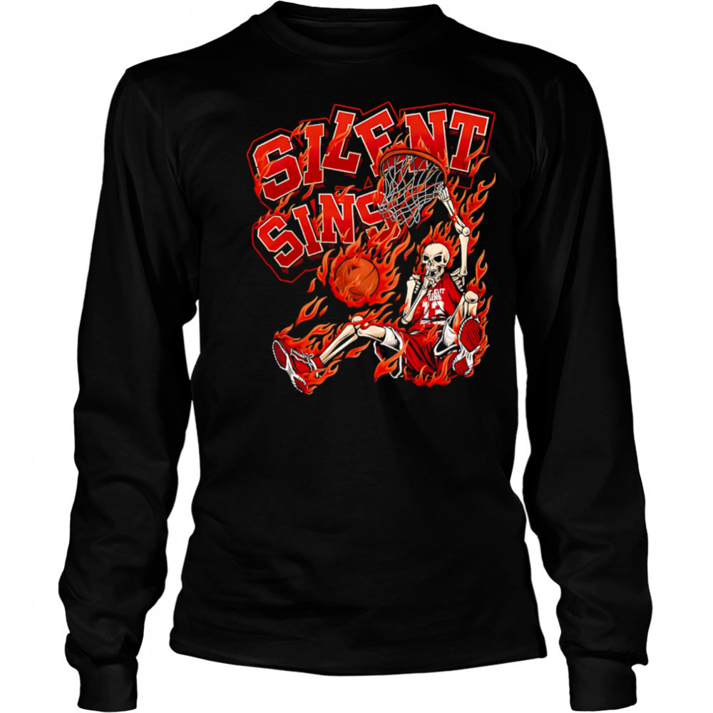 Silent Sins skeleton basketball Miami Heat shirt Long Sleeved