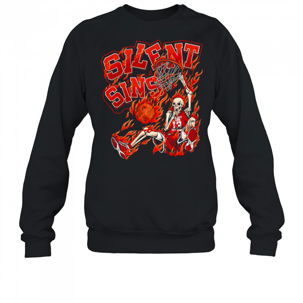 Silent Sins skeleton basketball Miami Heat shirt Sweatshirt